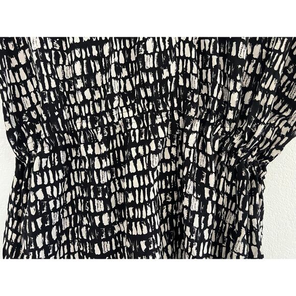 Eileen Fisher 100% Silk Mini Dress Womens 1X Black Boho Chic Artsy Miniamlist - Picture 14 of 15